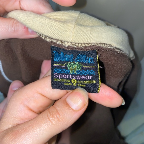 Vintage Robert Allan Lake Taho Sweatshirt brown & yellow size S - Picture 3 of 3